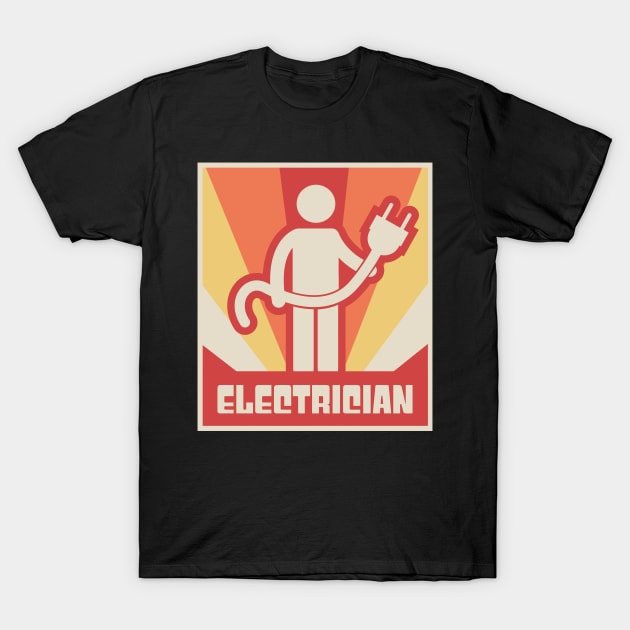 Vintage Style Electrician Poster T-Shirt by MeatMan